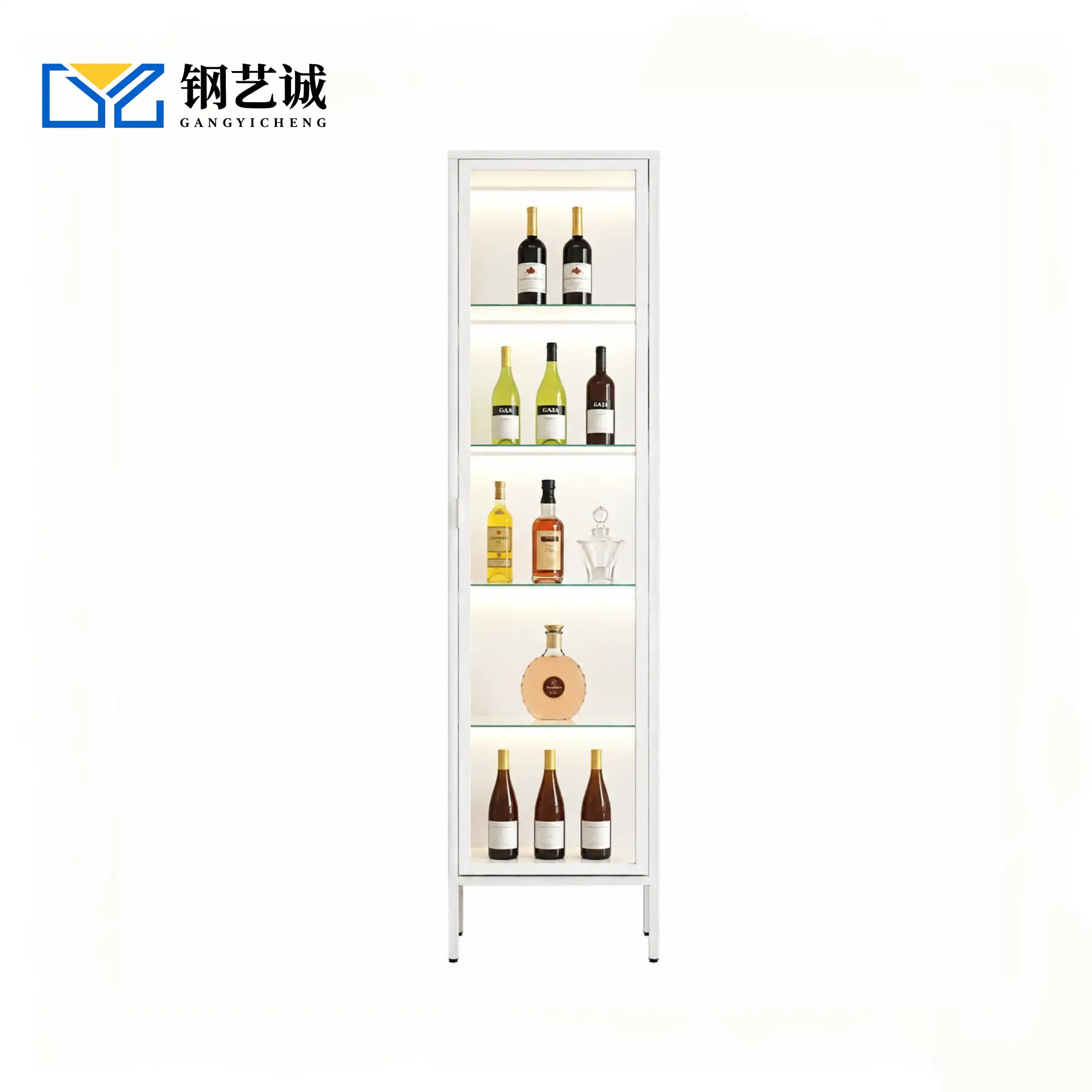 Tall Single Door Glass Display Cabinet